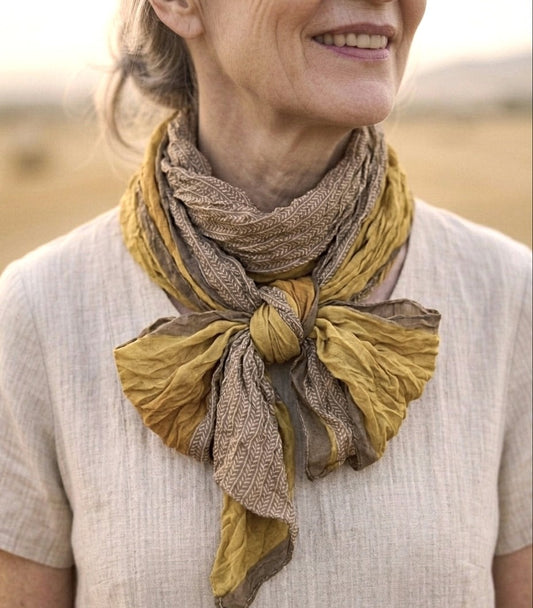 One-of-a-kind vintage sari silk scarves| unique handcrafted luxury