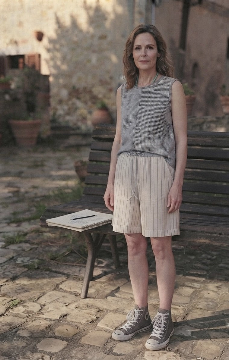  Helen sleeveless top| diagonal ribbed knit tank top with buttoned back