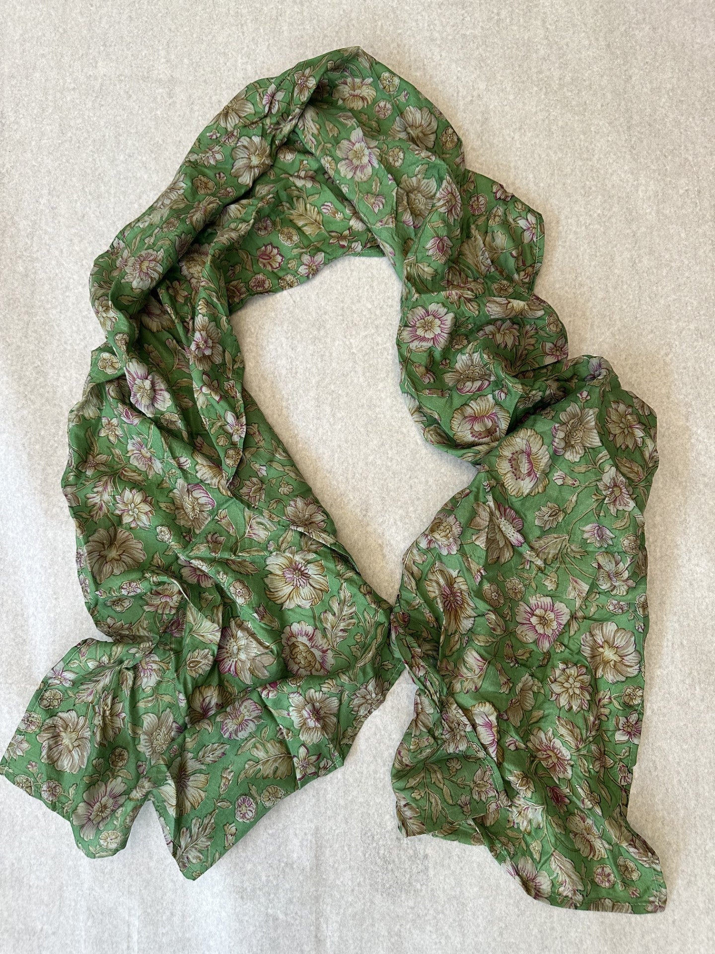 One-of-a-kind vintage sari silk scarves| unique handcrafted luxury