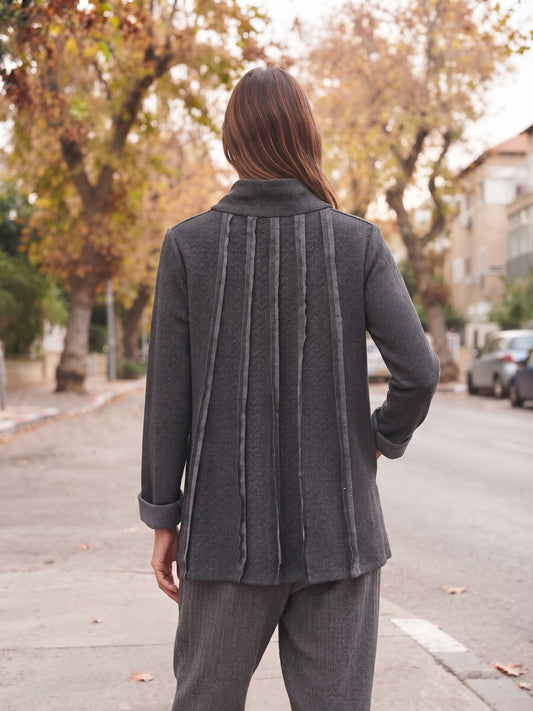  Pura rustic paneled knit sweater|Bring texture artistry to your wardrobe