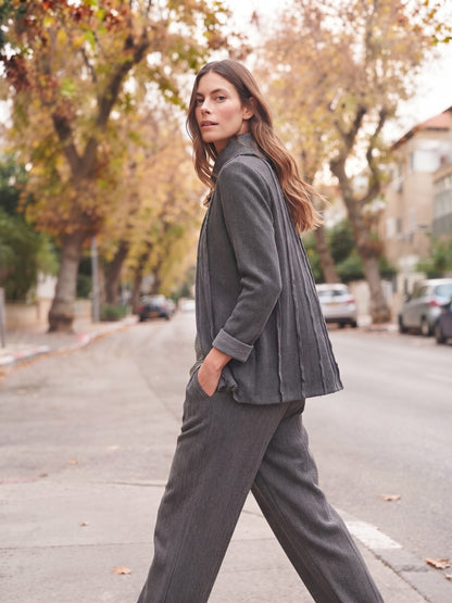  Pura rustic paneled knit sweater|Bring texture artistry to your wardrobe