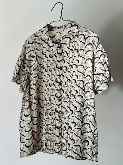 Cindy cotton blouse| buttoned down shirt with distressed ribbon detailing.