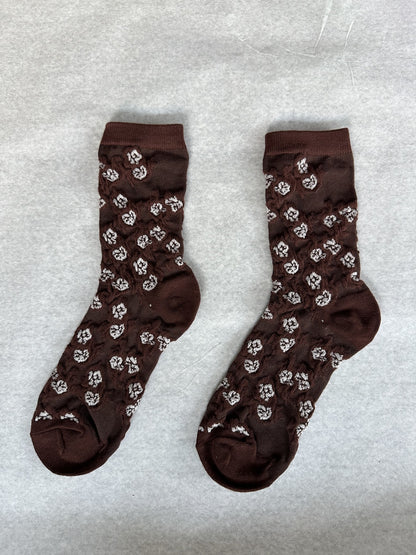 268102 Rose jacquard  socks