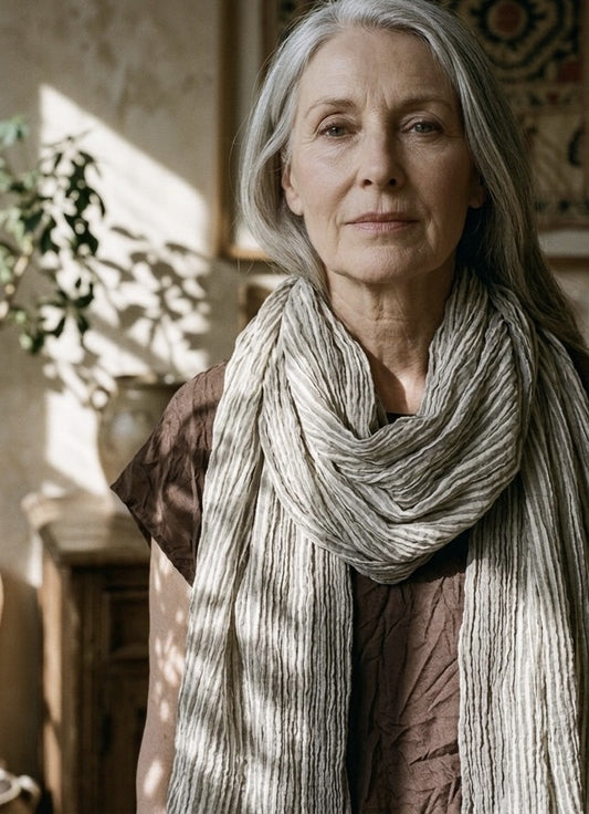 Collet shawl| Soft lightweight shawl made from natural 100% cotton gauze
