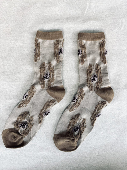 268102 Rose jacquard  socks