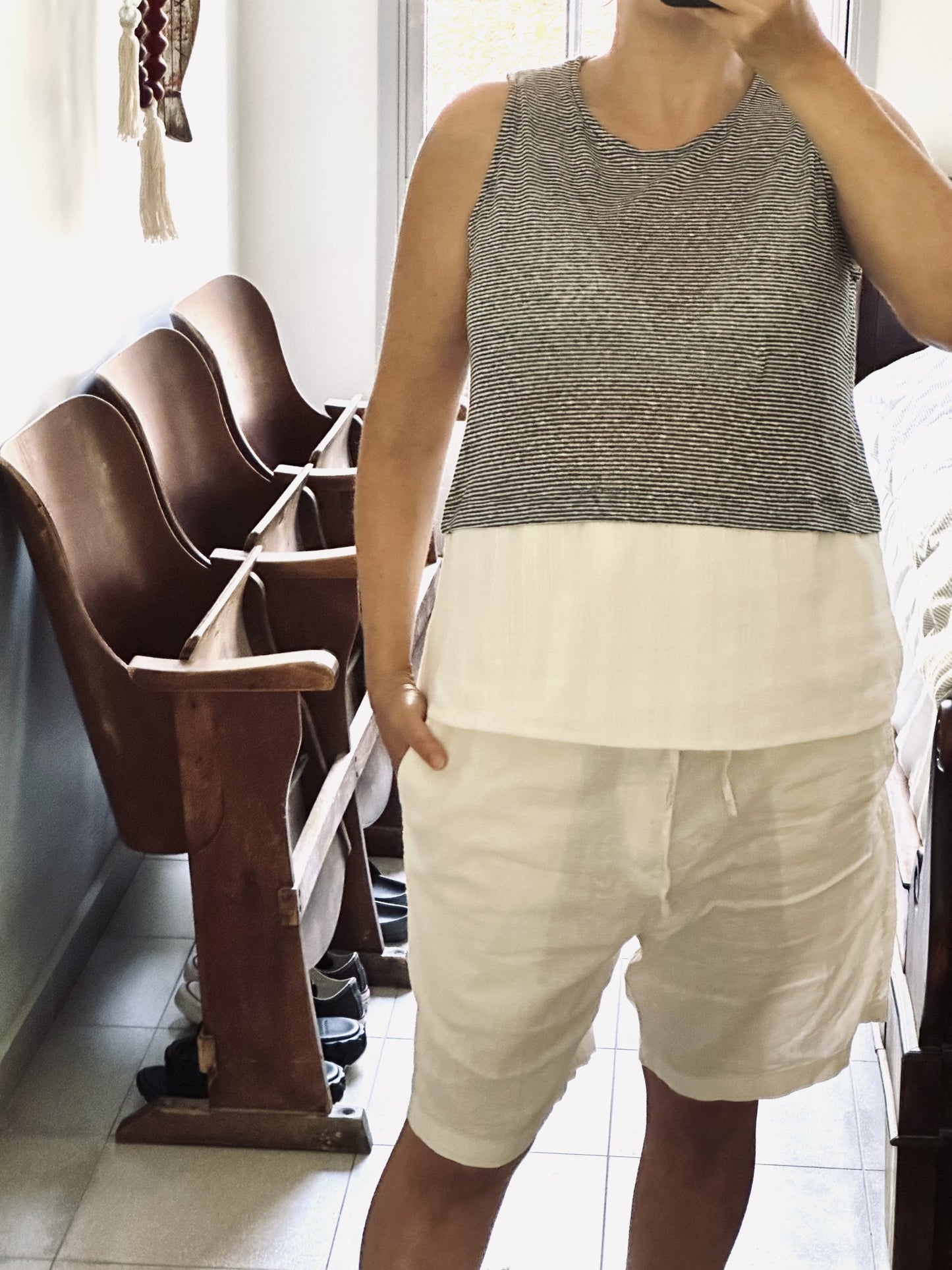 New! 202110 Claire Mixed  knit Tank top