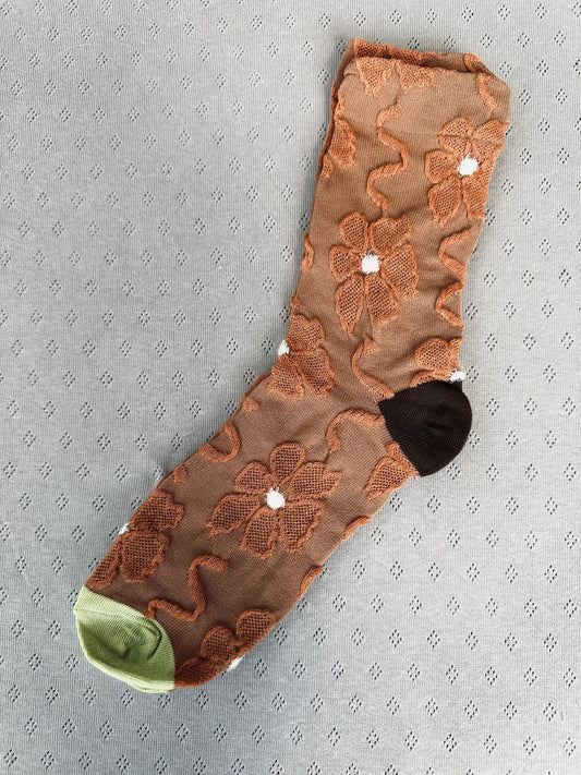 חדש! 268102 רוז, גרבי ז'אקרד פרחוניות