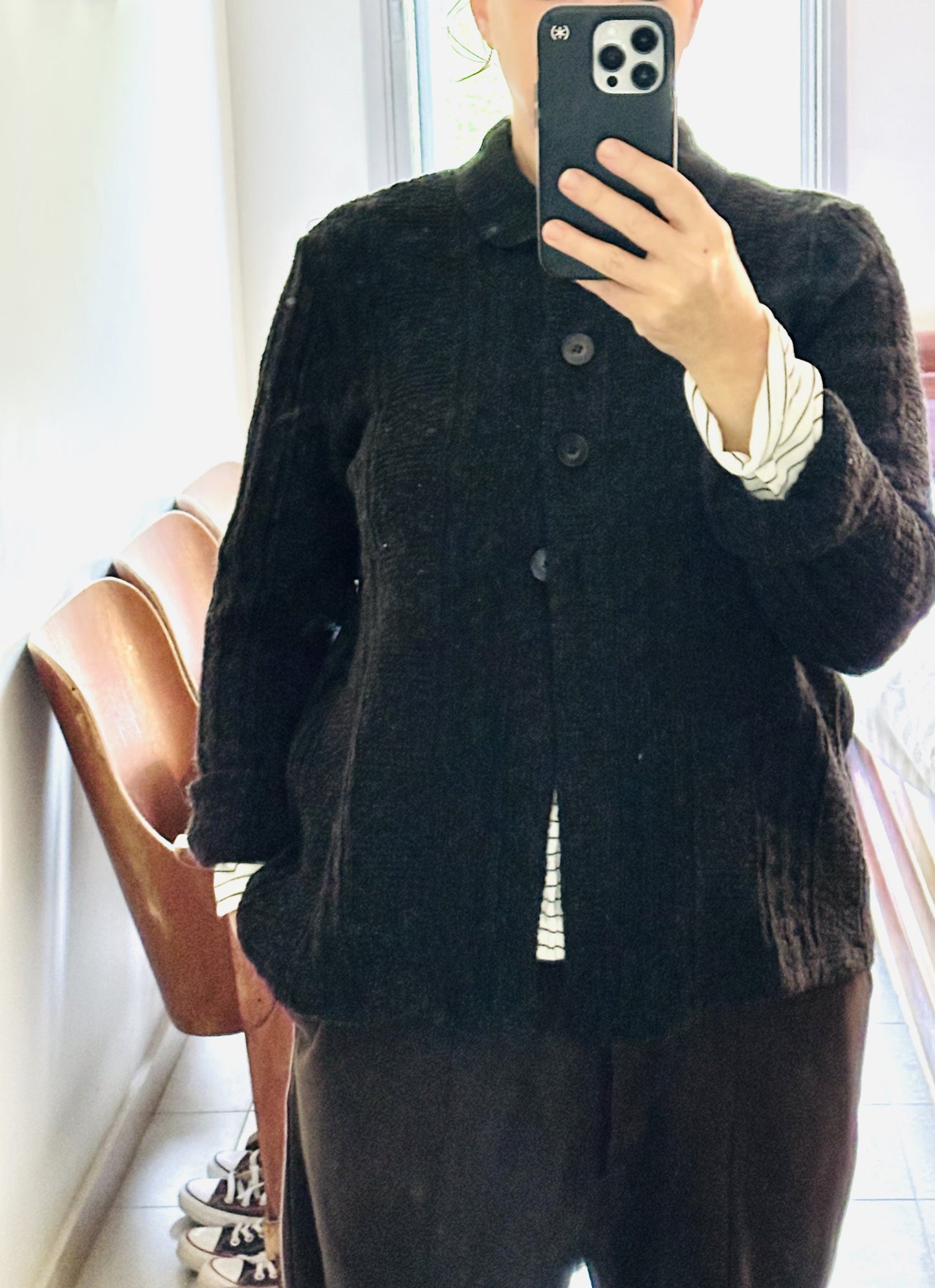 חדש! 263100 יעל סוודר גב אריג