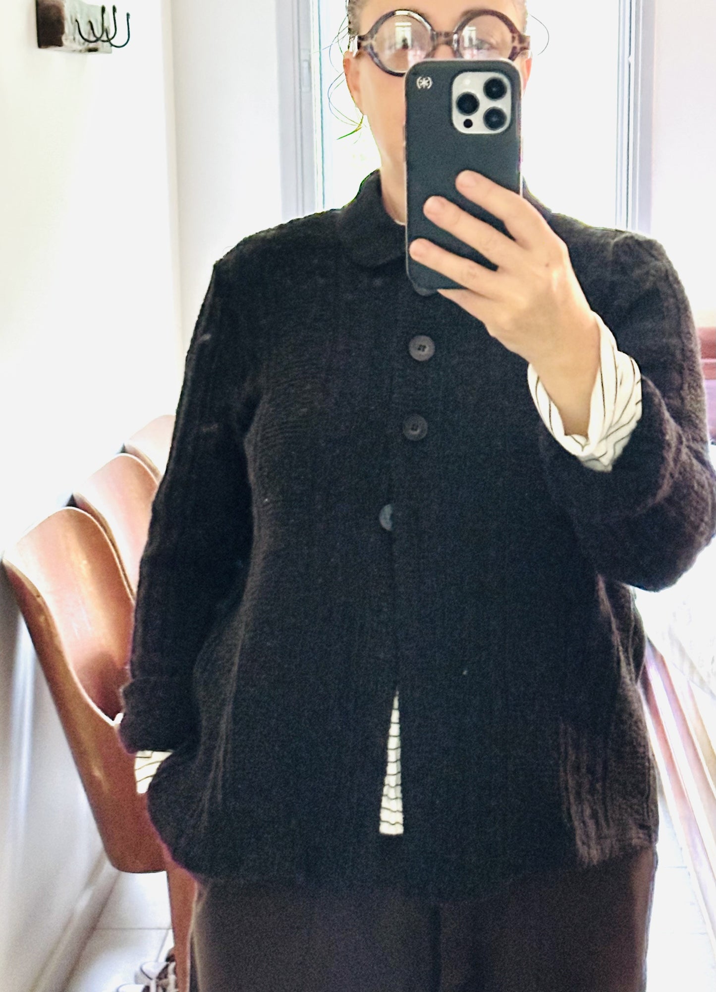 חדש! 263100 יעל סוודר גב אריג