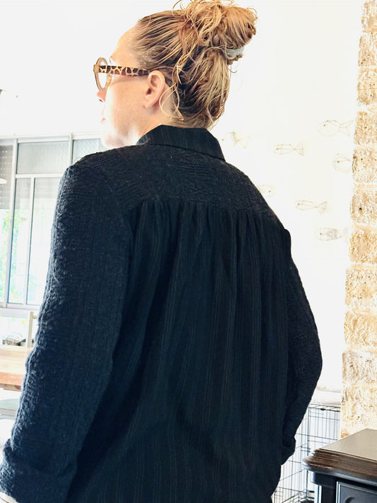 חדש! 263100 יעל סוודר גב אריג